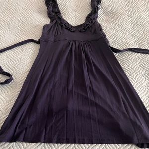 Blue ruffle top mini dress. Can easily use as a long blouse with jeans.